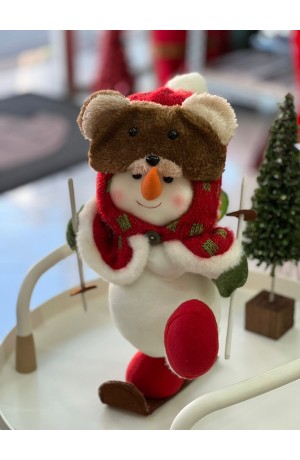 Enfeite Boneco de Neve Esquiando Mod 1