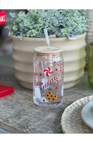 Copo Natalino com Canudo