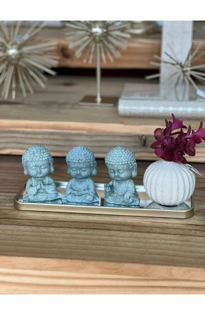 Bandeja Espelhada Retangular de Plástico - Dourada 29,5cm X 9,8cm