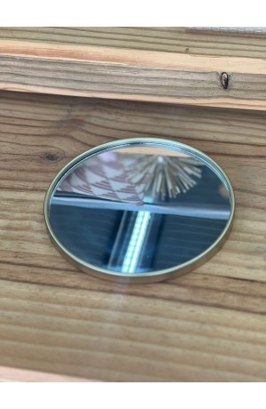 Bandeja Espelhada Redonda de Plástico - Dourada  19,7cm