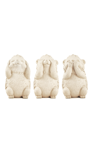 Kit Porco Espinho em Cimento - 3 Peças