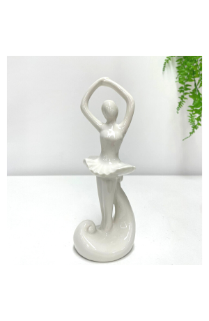 Escultura Branca Bailarina Mod 1