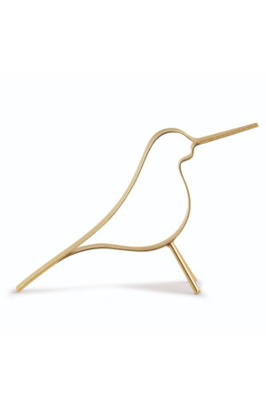 Escultura Pássaro em Metal Dourado