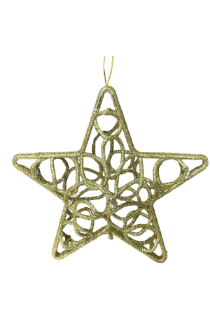 Enfeite Estrela Dourado Vazado