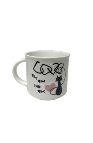 Caneca Gatinho Estampada de Porcelana Mod 1