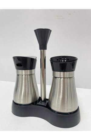 Porta Condimentos Inox com Suporte 2 peças