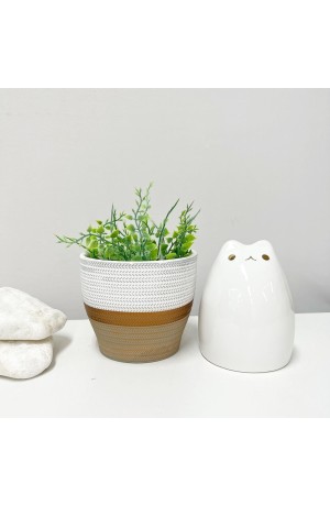 Enfeite Gato Branco em Ceramica P