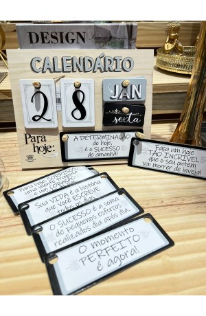 CALENDÁRIO PERMANENTE DE MESA MDF NEUTRO