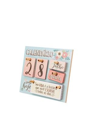 Calendário Permanente de Mesa MDF Floral