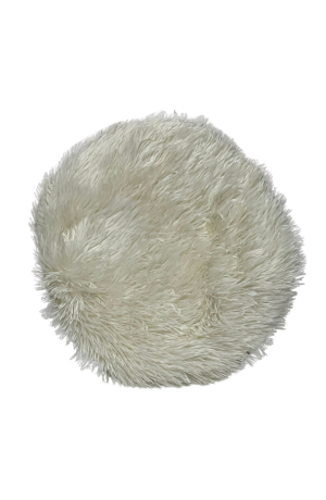 Almofada Redonda Creme de Pelo Longo 40cm