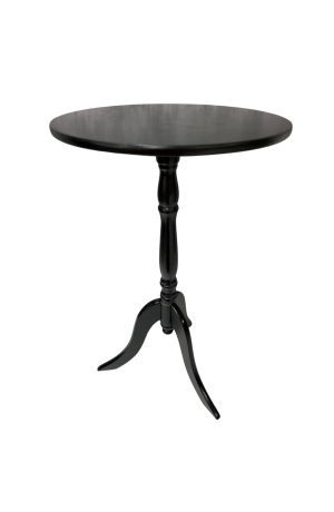 Mesa Preta de Canto Redonda Modelo Retro de MDF 53x30cm