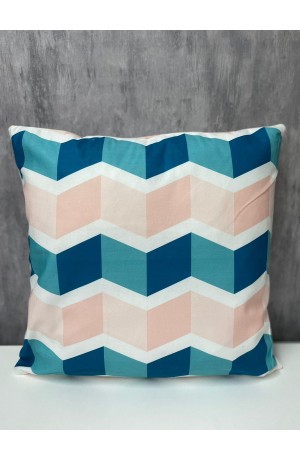 Capa de Almofada Desenhos Geometricos Coloridos em Suede 42x42cm
