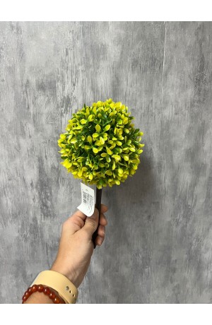 Haste Artificial de Buchinho Topiara ,Verde e Amarelo