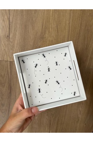 Bandeja de MDF com Azulejo Formiga - Quadrada