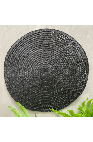 Jogo Americano Preto Redondo de Plástico 38cm